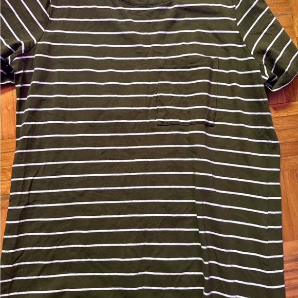 OLIVE GREEN STRIPED T-SHIRT DRESS - Picture 2 of 4
